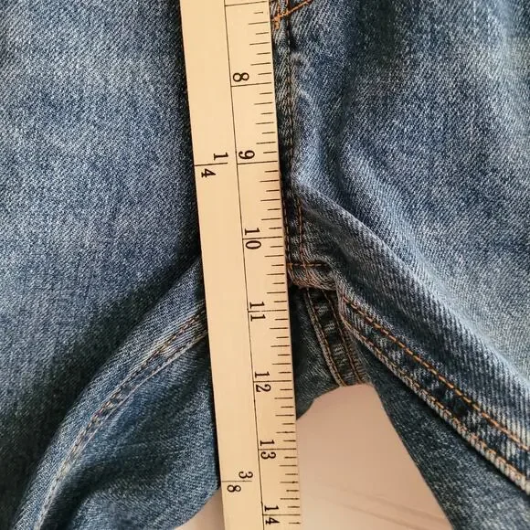 Everlane Jeans Size 27 Blue O-S Boyfriend Ripped Distressed Button Fly - Picture 8 of 14